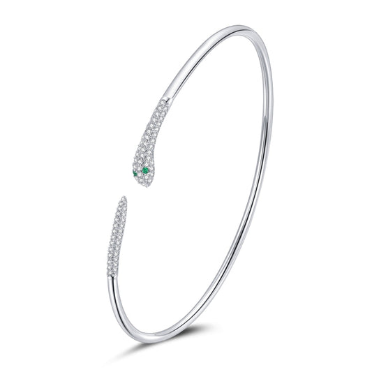 S925 Sterling Silver Snake Open Bracelet  Women Jewelry, Snake