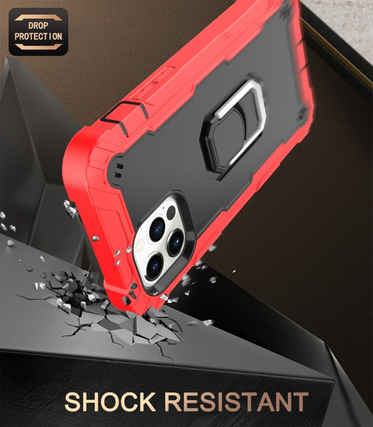 PC + Rubber 3-layers Shockproof Protective Case with Rotating Holder, For iPhone 12 Pro Max