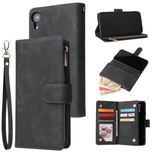 Multifunctional Retro Frosted Horizontal Flip Leather Case with Card Slot & Holder & Zipper Wallet & Photo Frame & Lanyard, For iPhone XR, For iPhone 11 Pro Max