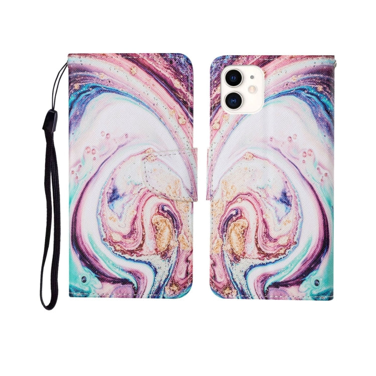 Painted Pattern Horizontal Flip Leathe Case, For iPhone 12 mini