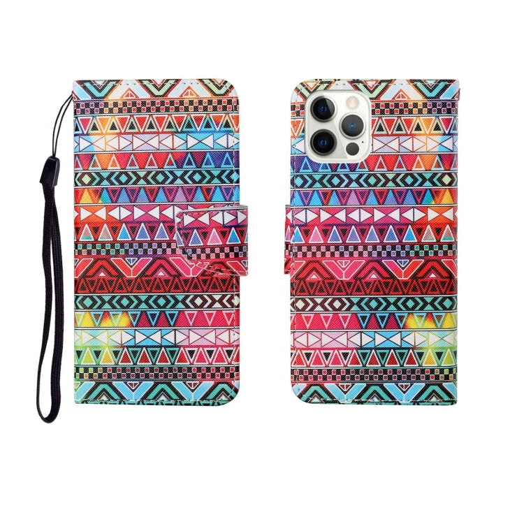 Painted Pattern Horizontal Flip Leathe Case, For iPhone 12 Pro Max