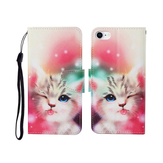 Painted Pattern Horizontal Flip Leathe Case, For iPhone SE (2020)/ 7 /8