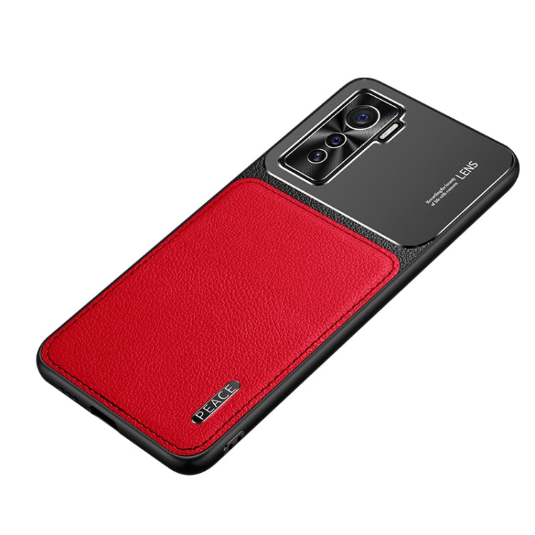 Frosted Metal + Leather Texture Protective Case, For vivo iQOO 5 5G, For iPhone 11