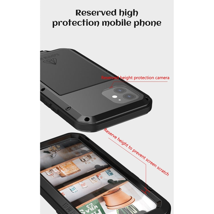 LOVE MEI Metal Shockproof Waterproof Dustproof Protective Case, For iPhone 12
