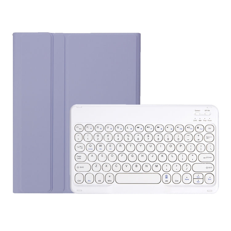 YT11B Detachable Candy Color Skin Feel Texture Round Keycap Bluetooth Keyboard Leather Case For iPad Air 4 2020 / Air 5 2022 / Pro 11 inch 2022 / 2021 / 2020 / 2018(White Ice), For iPad Air 11 2024 / 2025 / Air 2020 10.9                                ...