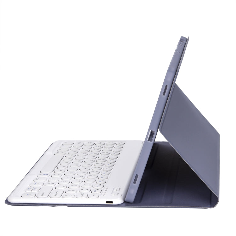 YT11B Detachable Candy Color Skin Feel Texture Round Keycap Bluetooth Keyboard Leather Case For iPad Air 4 2020 / Air 5 2022 / Pro 11 inch 2022 / 2021 / 2020 / 2018(White Ice), For iPad Air 11 2024 / 2025 / Air 2020 10.9                                ...