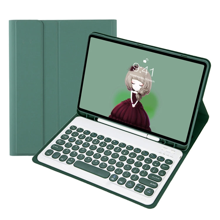 YT11B Detachable Candy Color Skin Feel Texture Round Keycap Bluetooth Keyboard Leather Case For iPad Air 4 2020 / Air 5 2022 / Pro 11 inch 2022 / 2021 / 2020 / 2018(White Ice), For iPad Air 4 2020 / Air 5 2022 / Pro 11 inch 2022 / 2021 / 2020 / 2018   ...