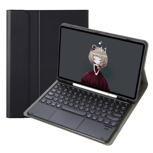 YA098B-A Detachable Lambskin Texture Round Keycap Bluetooth Keyboard Leather Case with Touch Control & Pen Slot & Stand, For iPad Air 5 / 4 10.9 inch 2020 / Pro 11 inch 2020 / 2018, For iPad 10.2 (2020) & (2019) / Air 3 10.5 inch / Pro 10.5 inch