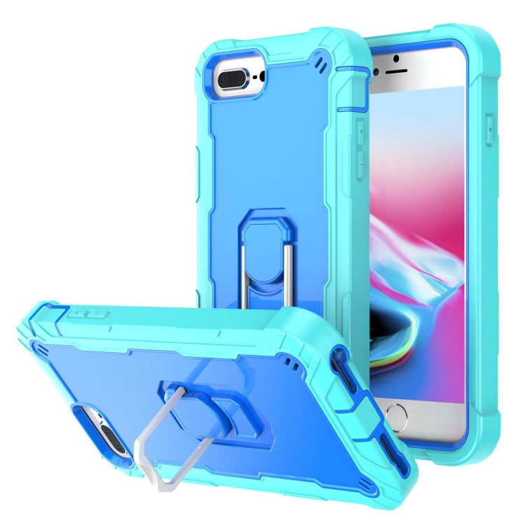 PC + Rubber 3-layers Shockproof Protective Case with Rotating Holder, For iPhone 8 Plus / 7 Plus, For iPhone 11
