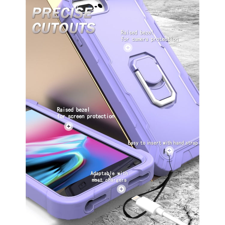 PC + Rubber 3-layers Shockproof Protective Case with Rotating Holder, For iPhone 8 Plus / 7 Plus, For iPhone 11