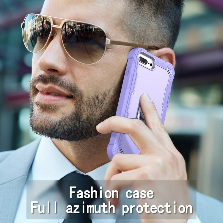 PC + Rubber 3-layers Shockproof Protective Case with Rotating Holder, For iPhone 8 Plus / 7 Plus, For iPhone 11
