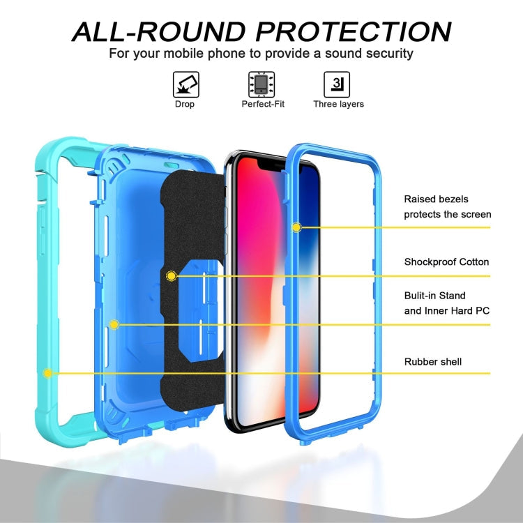 PC + Rubber 3-layers Shockproof Protective Case with Rotating Holder, For iPhone SE 2022 / SE 2020 / 8 / 7, For iPhone XS / X