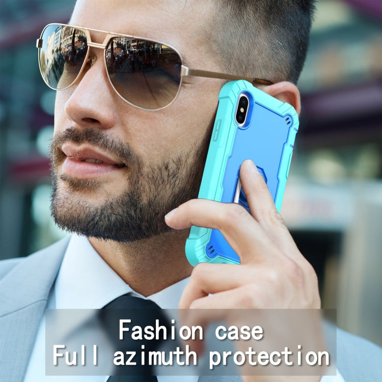 PC + Rubber 3-layers Shockproof Protective Case with Rotating Holder, For iPhone SE 2022 / SE 2020 / 8 / 7, For iPhone XS / X