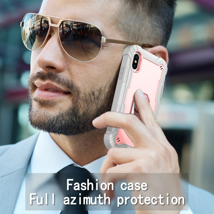 PC + Rubber 3-layers Shockproof Protective Case with Rotating Holder, For iPhone SE 2022 / SE 2020 / 8 / 7, For iPhone XS / X