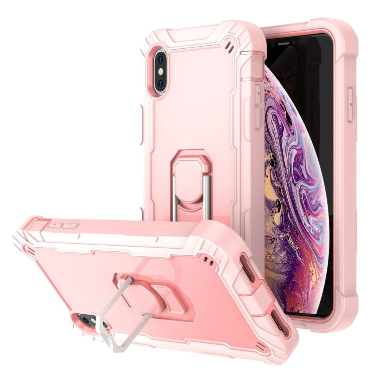 PC + Rubber 3-layers Shockproof Protective Case with Rotating Holder, For iPhone XR, For iPhone XS Max