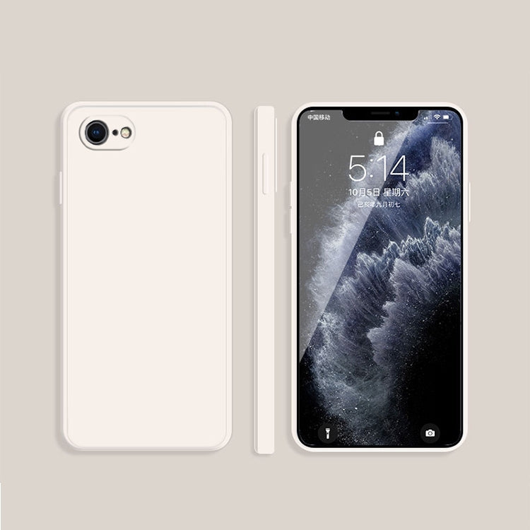 Solid Color Imitation Liquid Silicone Straight Edge Dropproof Full Coverage Protective Case, For iPhone SE 2022 / SE 2020 / 8 / 7, For iPhone 8 Plus / 7 Plus