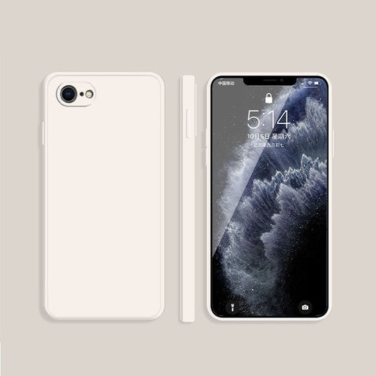 Solid Color Imitation Liquid Silicone Straight Edge Dropproof Full Coverage Protective Case, For iPhone SE 2022 / SE 2020 / 8 / 7, For iPhone 8 Plus / 7 Plus