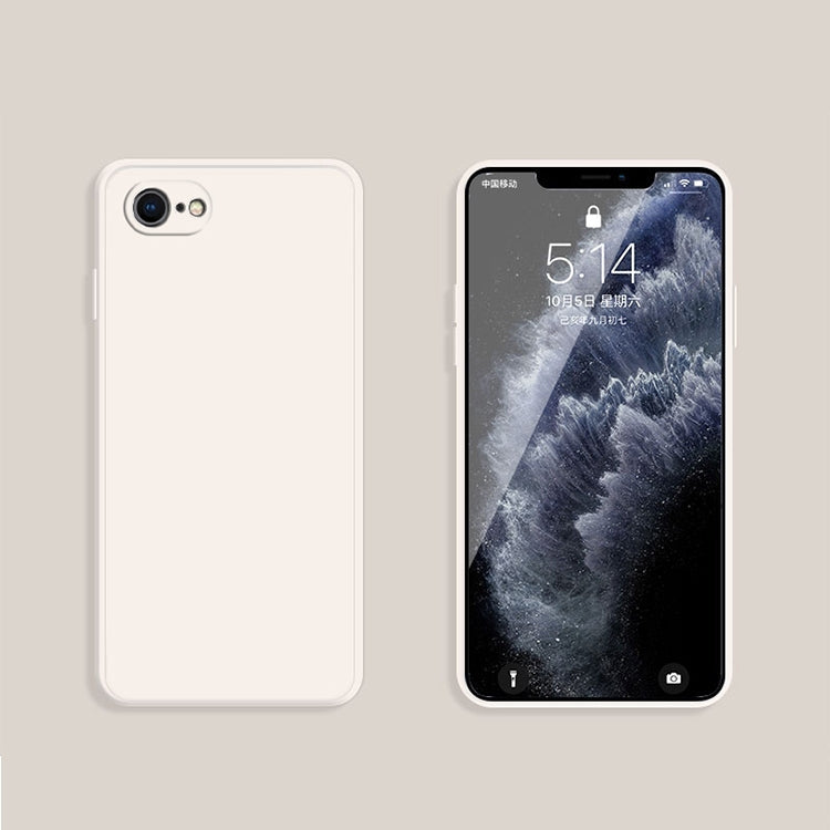 Solid Color Imitation Liquid Silicone Straight Edge Dropproof Full Coverage Protective Case, For iPhone SE 2022 / SE 2020 / 8 / 7, For iPhone 8 Plus / 7 Plus