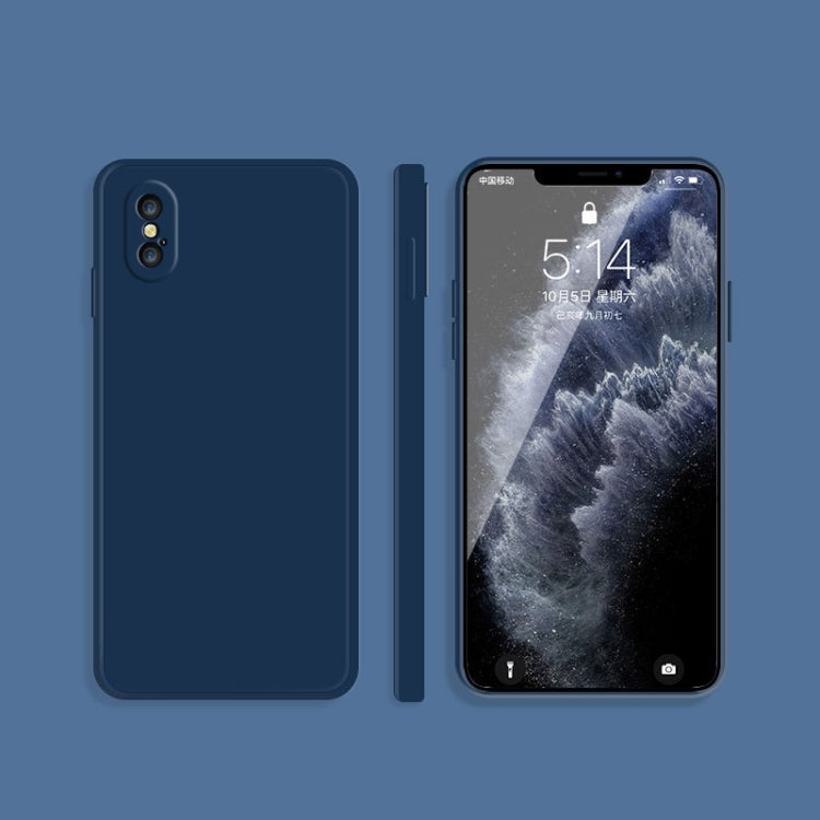 Solid Color Imitation Liquid Silicone Straight Edge Dropproof Full Coverage Protective Case, For iPhone X / XS, For iPhone XR