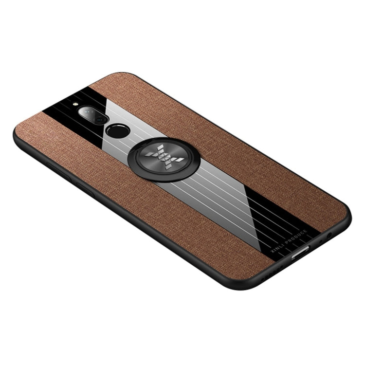XINLI Stitching Cloth Textue Shockproof TPU Protective Case with Ring Holder, For Huawei Enjoy 9s, For Huawei Maimang 5, For Huawei Maimang 6, For Huawei Mate 20 Lite / Maimang 7
