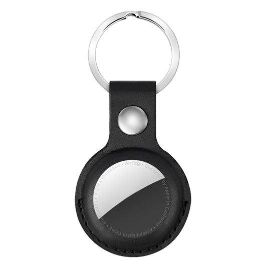 For AirTag 2nd Gen / AirTag 1st Gen Shockproof Anti-scratch Leather Protective Case Cover with Hang Loop Key Chain