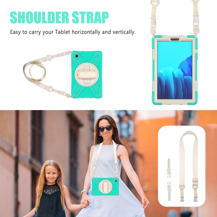 Silicone + PC Protective Case with Holder & Shoulder Strap, For Samsung Galaxy Tab A7 Lite T220 / T225