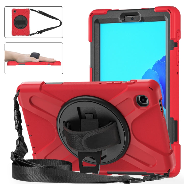 Silicone + PC Protective Case with Holder & Shoulder Strap, For Samsung Galaxy Tab A7 Lite T220 / T225