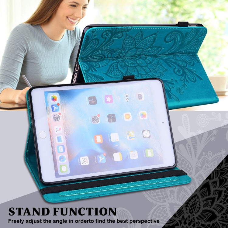 Lace Flower Embossing Pattern Horizontal Flip Leather Case with Holder & Card Slots & Wallet & Photo Frame & Sleep / Wake-up Function, For Amazon Kindle Fire HD 8 2020 / HD 8 Plus 2020, For Amazon Kindle Fire HD 10 2019 / 2018 / 2017 / 2016
