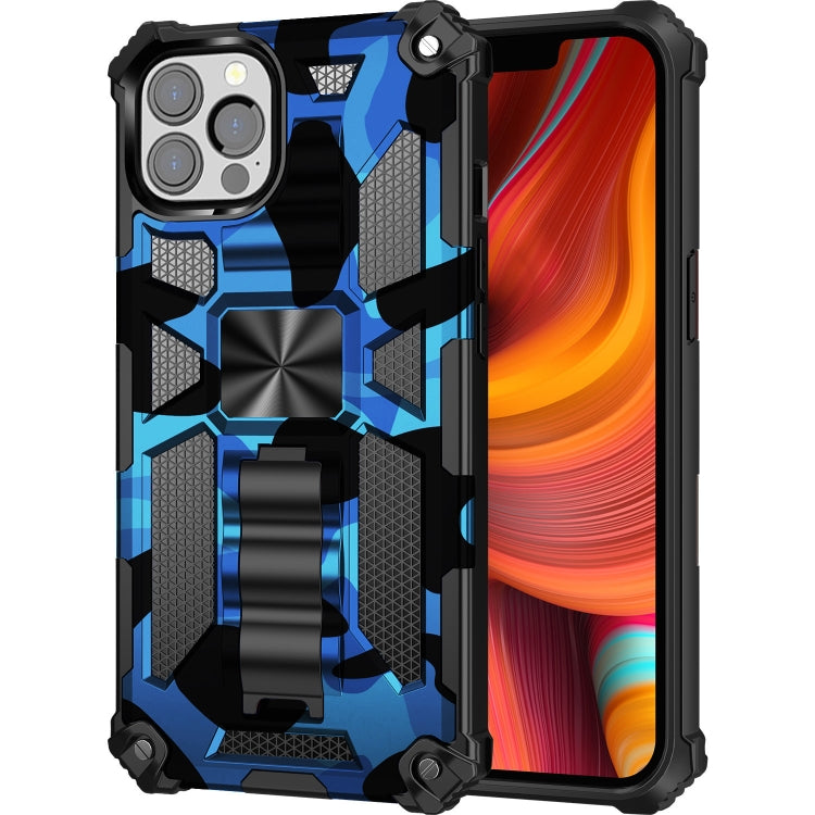 Camouflage Armor Shockproof TPU + PC Magnetic Protective Case with Holder, For iPhone 13 Pro, For iPhone 13 Pro Max, For iPhone 13
