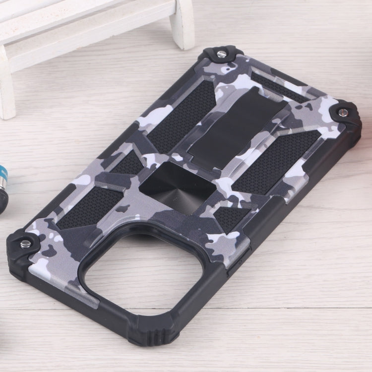 Camouflage Armor Shockproof TPU + PC Magnetic Protective Case with Holder, For iPhone 13 Pro, For iPhone 13 Pro Max, For iPhone 13