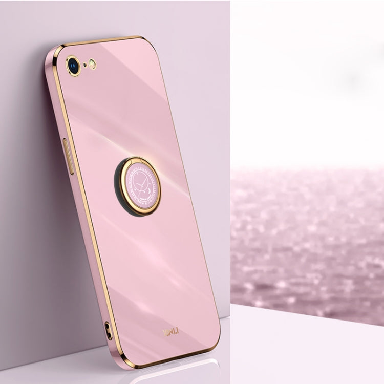 XINLI Straight Edge 6D Electroplate TPU Phone Case with Ring Holder, For iPhone SE 2022 / SE 2020 / 8 / 7, For iPhone 11, For iPhone 11 Pro
