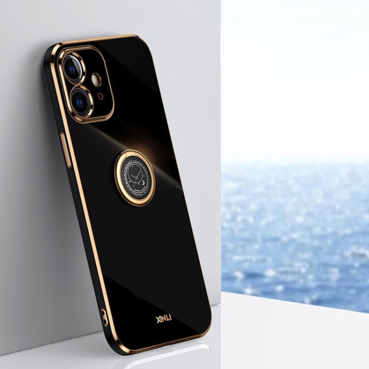 XINLI Straight Edge 6D Electroplate TPU Phone Case with Ring Holder, For iPhone SE 2022 / SE 2020 / 8 / 7, For iPhone 11, For iPhone 11 Pro