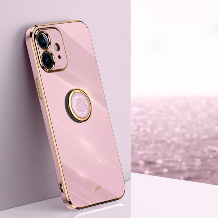 XINLI Straight Edge 6D Electroplate TPU Phone Case with Ring Holder, For iPhone SE 2022 / SE 2020 / 8 / 7, For iPhone 11, For iPhone 11 Pro