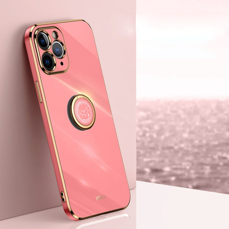 XINLI Straight Edge 6D Electroplate TPU Phone Case with Ring Holder, For iPhone SE 2022 / SE 2020 / 8 / 7, For iPhone 11, For iPhone 11 Pro