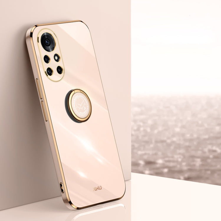 XINLI Straight Edge 6D Electroplate TPU Phone Case with Ring Holder, For Huawei nova 8 5G, For Huawei nova 8 Pro 5G, For Huawei nova 8 SE