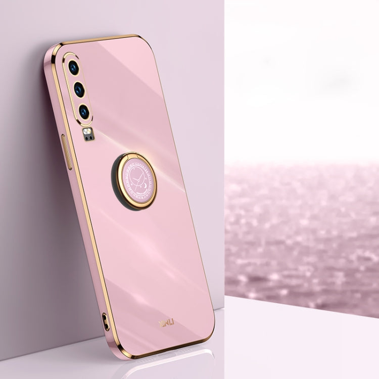 XINLI Straight Edge 6D Electroplate TPU Phone Case with Ring Holder, For Huawei P30, For Huawei P30 Pro, For Huawei P30 Lite
