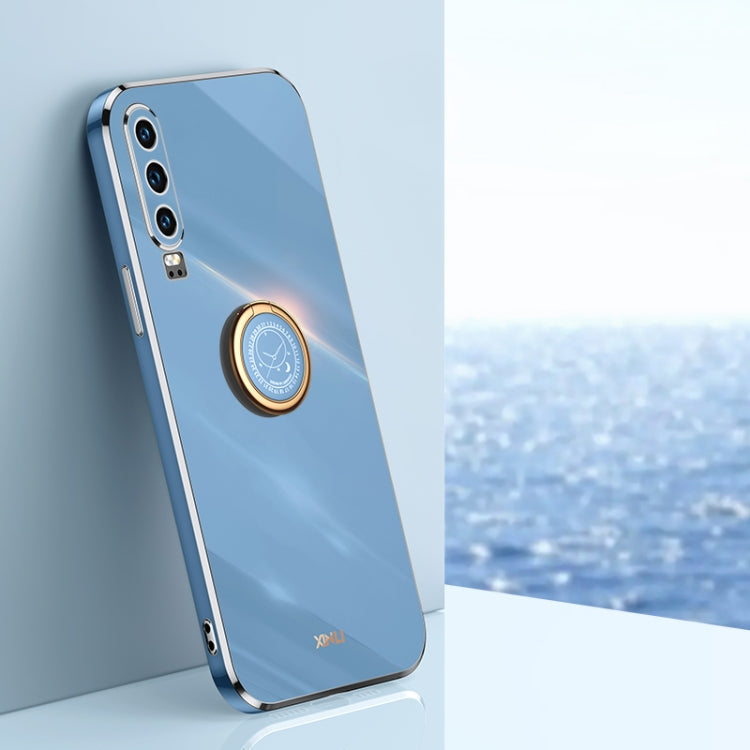 XINLI Straight Edge 6D Electroplate TPU Phone Case with Ring Holder, For Huawei P30, For Huawei P30 Pro, For Huawei P30 Lite