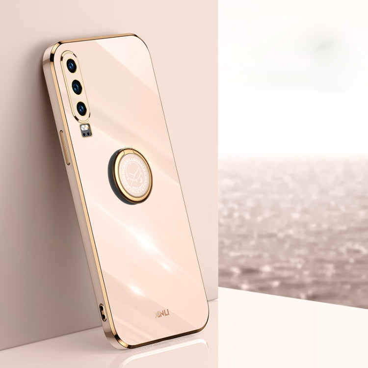 XINLI Straight Edge 6D Electroplate TPU Phone Case with Ring Holder, For Huawei P30, For Huawei P30 Pro, For Huawei P30 Lite