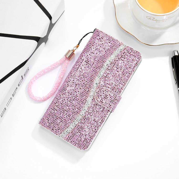 Glitter Powder Horizontal Flip Leather Case with Card Slots & Holder & Lanyard, For Samsung Galaxy A03s(EU Version)