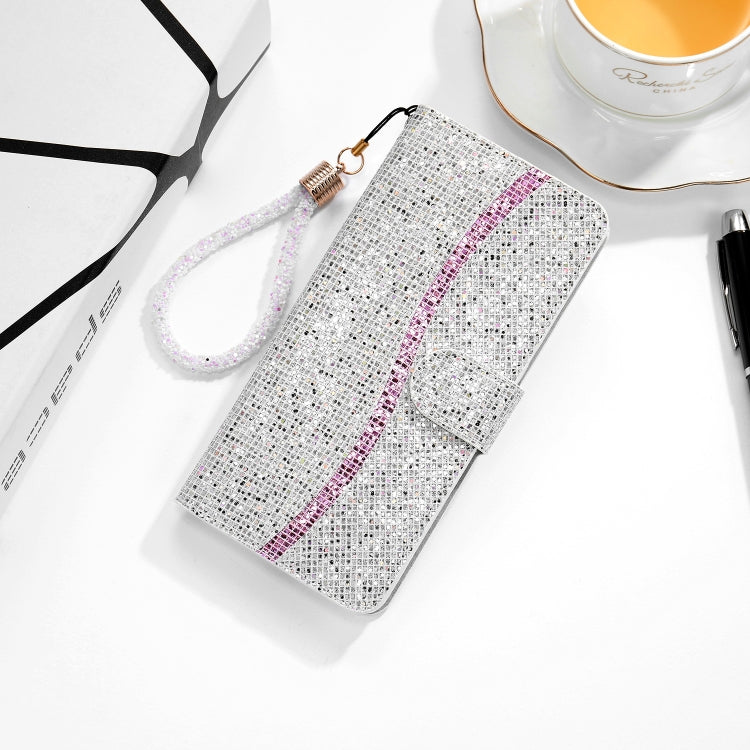 Glitter Powder Horizontal Flip Leather Case with Card Slots & Holder & Lanyard, For Samsung Galaxy A03s(EU Version)