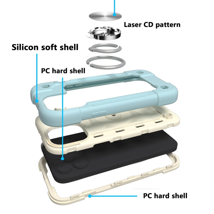 Shockproof Silicone + PC Protective Case with Dual-Ring Holder, For iPhone 13 Pro, For iPhone 13 Pro Max