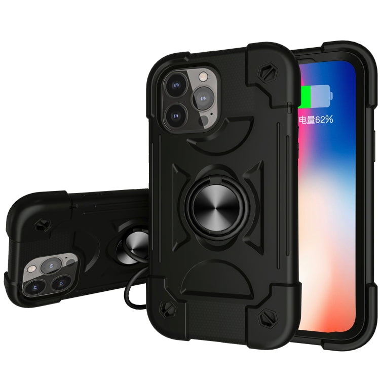 Shockproof Silicone + PC Protective Case with Dual-Ring Holder, For iPhone 13 Pro, For iPhone 13 Pro Max