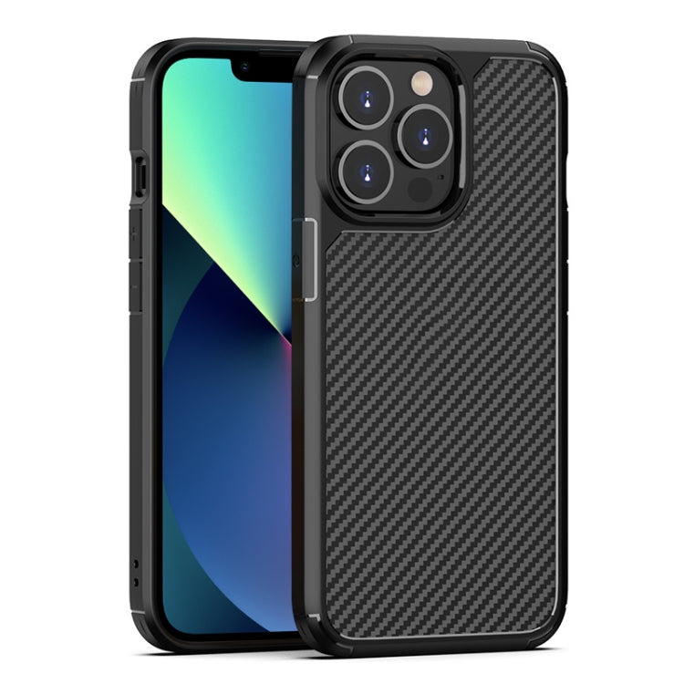 Pioneer Carbon Fiber Texture Shockproof TPU + PC Case, For iPhone 13 mini, For iPhone 13 Pro, For iPhone 13 Pro Max