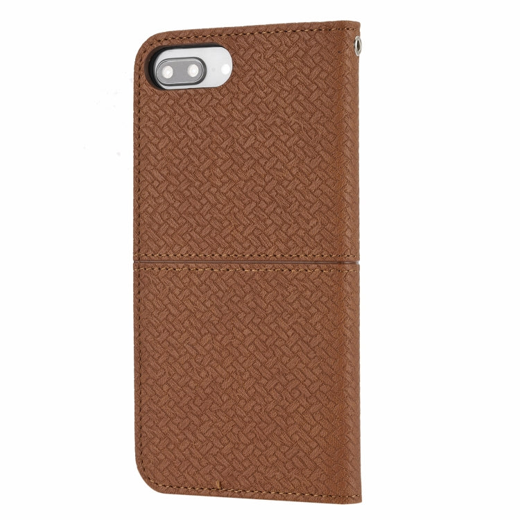 Woven Texture Stitching Magnetic Horizontal Flip PU Leather Case with Holder & Card Slots & Wallet & Lanyard, For iPhone 8 Plus / 7 Plus, For iPhone 11, For iPhone 11 Pro, For iPhone 11 Pro Max