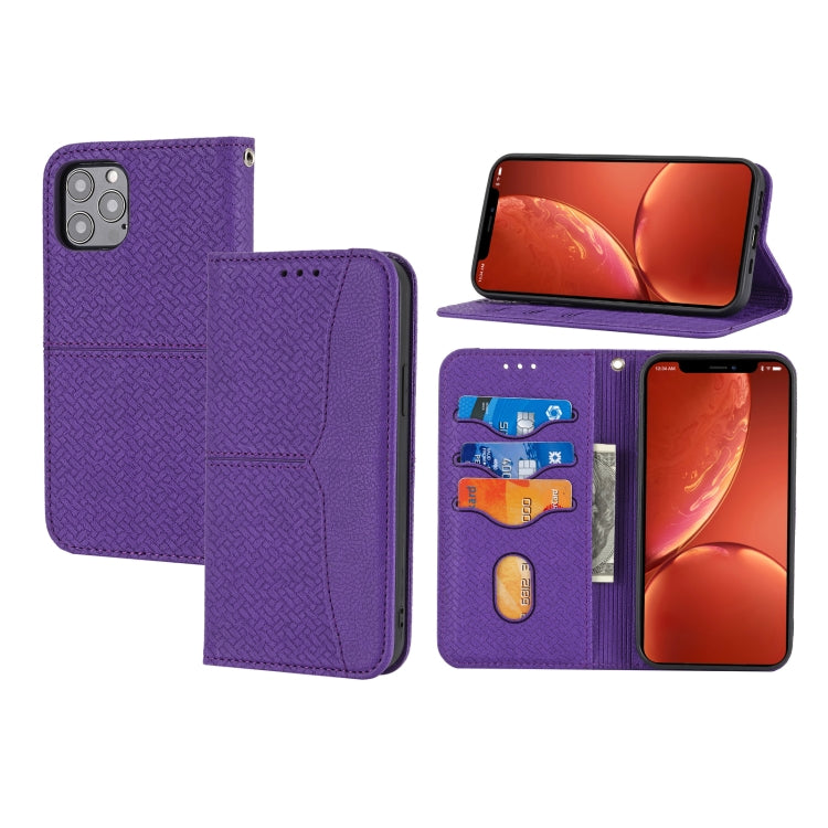 Woven Texture Stitching Magnetic Horizontal Flip PU Leather Case with Holder & Card Slots & Wallet & Lanyard, For iPhone 13 Pro, For iPhone 13 Pro Max, For iPhone SE 2022 / SE 2020 / 8 / 7, For iPhone XR