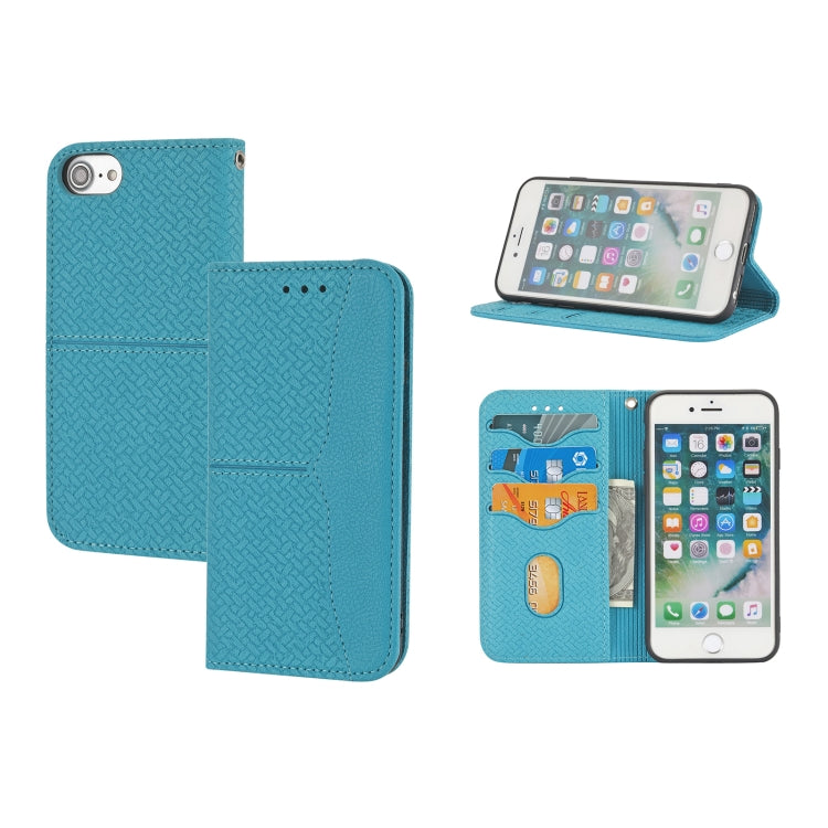 Woven Texture Stitching Magnetic Horizontal Flip PU Leather Case with Holder & Card Slots & Wallet & Lanyard, For iPhone 13 Pro, For iPhone 13 Pro Max, For iPhone SE 2022 / SE 2020 / 8 / 7, For iPhone XR