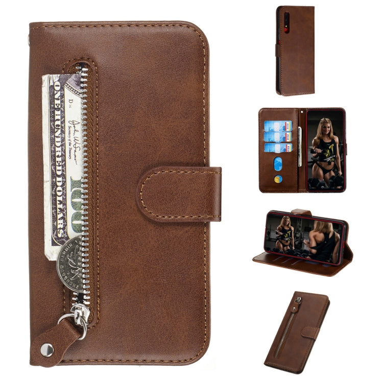 Fashion Calf Texture Zipper Horizontal Flip PU Leather Case, with Holder & Card Slots & Wallet, For Huawei Honor 9X / Honor 9X Pro