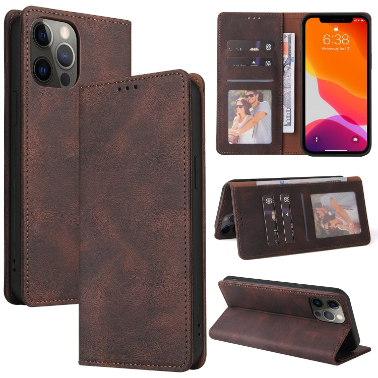 Simple Suction Closure Horizontal Flip Leather Case with Holder & Card Slot & Wallet, For iPhone 13 Pro Max, For iPhone 13 Pro, For iPhone 13, For iPhone 13 mini, For iPhone 12 Pro Max, For iPhone 12 / 12 Pro