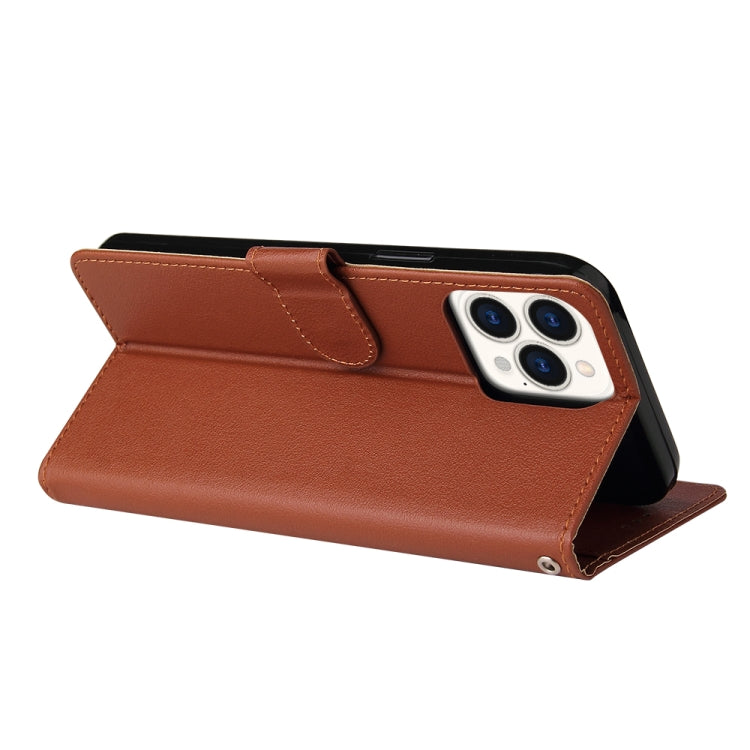 Multifunctional Horizontal Flip Leather Case, with Three Card Slot & Holder & Double Zip Wallett & Photo Frame & Lanyard, For iPhone 13 Pro Max