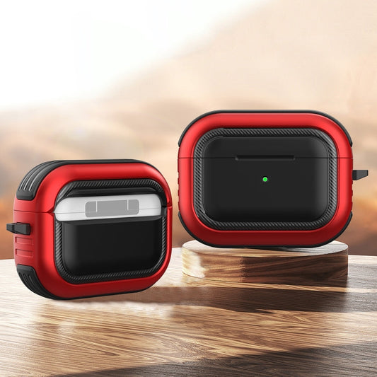 Wireless Earphones Shockproof TPU + PC Protective Case with Carabiner, For AirPods Pro